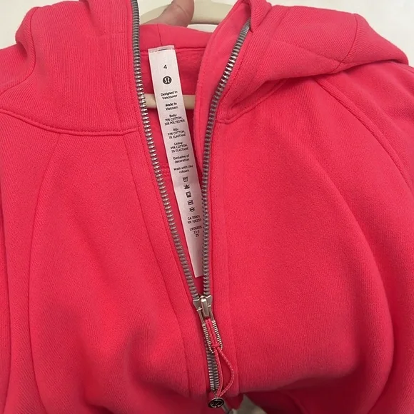 Lululemon Scuba full zip cropped hoodie in “lip gloss” size 4. - Picture 7 of 8